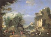 Napoletano, Filippo Landscape with Ruins and Figures (mk05) oil painting artist